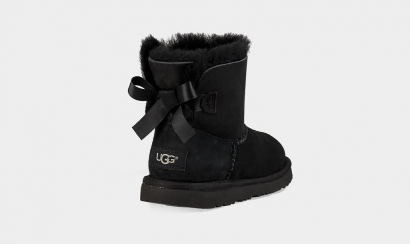 Kozaki Dziecięce Ugg Mini Bailey Bow II Czarne | BDP-348601