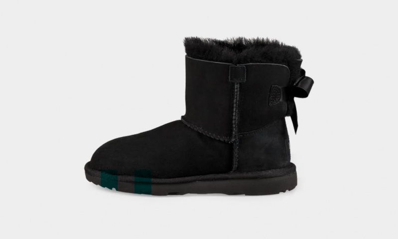 Kozaki Dziecięce Ugg Mini Bailey Bow II Czarne | BDP-348601