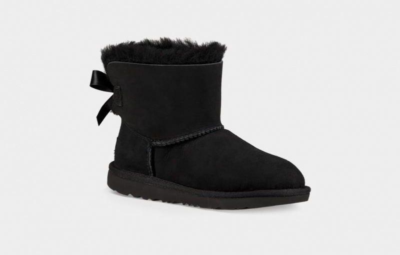 Kozaki Dziecięce Ugg Mini Bailey Bow II Czarne | BDP-348601