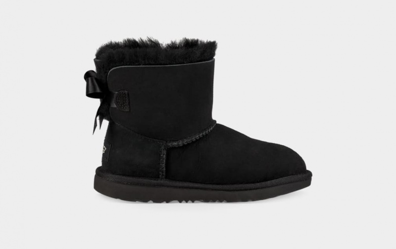 Kozaki Dziecięce Ugg Mini Bailey Bow II Czarne | BDP-348601