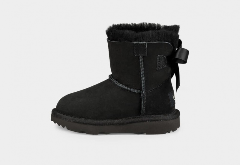 Kozaki Dziecięce Ugg Mini Bailey Bow II Czarne | FUP-708961