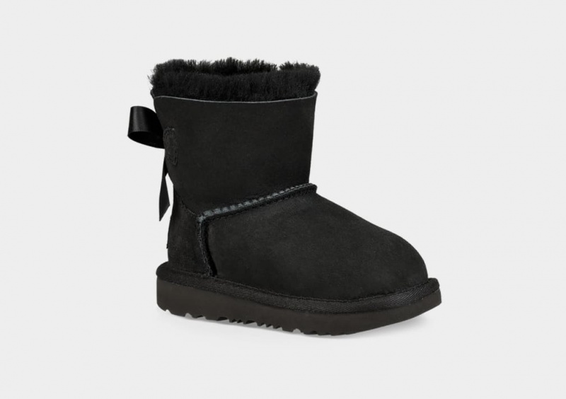 Kozaki Dziecięce Ugg Mini Bailey Bow II Czarne | FUP-708961