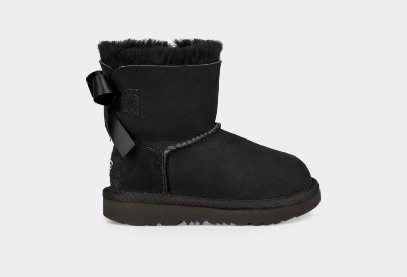 Kozaki Dziecięce Ugg Mini Bailey Bow II Czarne | FUP-708961