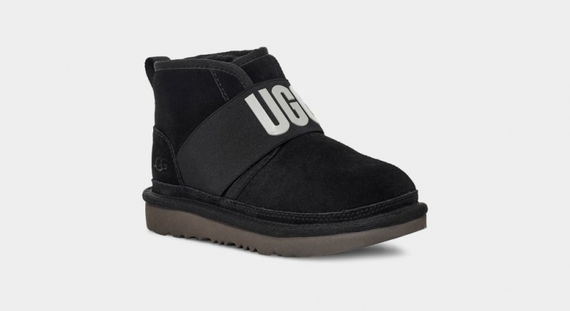 Kozaki Dziecięce Ugg Neumel II Grafiką Czarne | MPK-036579