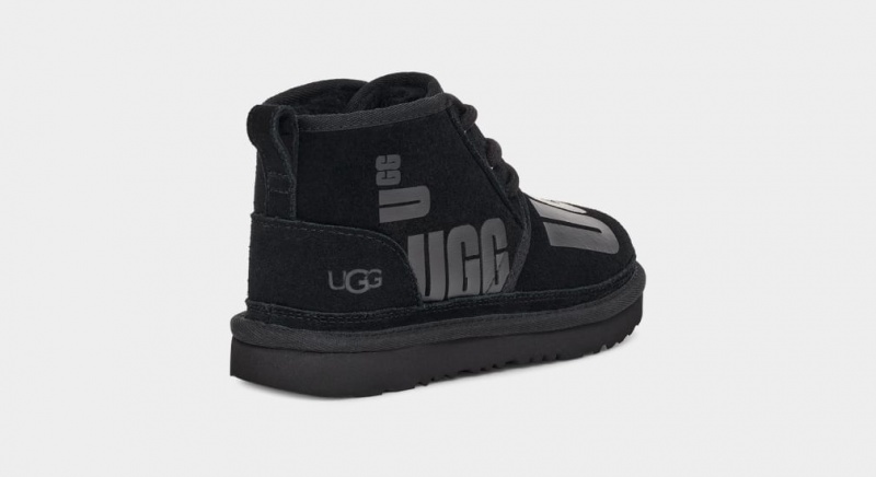 Kozaki Dziecięce Ugg Neumel II Scatter Grafiką Czarne | ZSN-204869