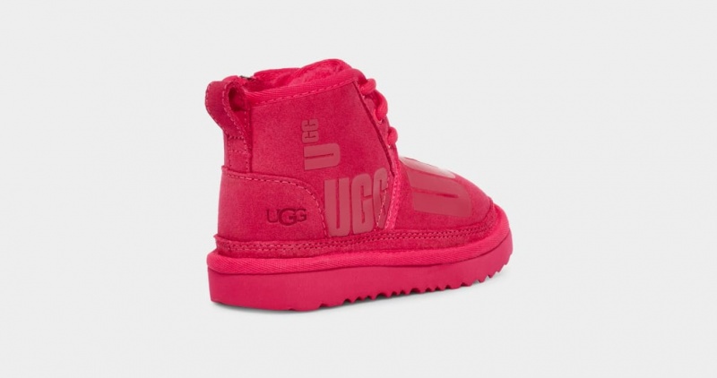 Kozaki Dziecięce Ugg Neumel II Scatter Grafiką Czerwone | ELH-012563