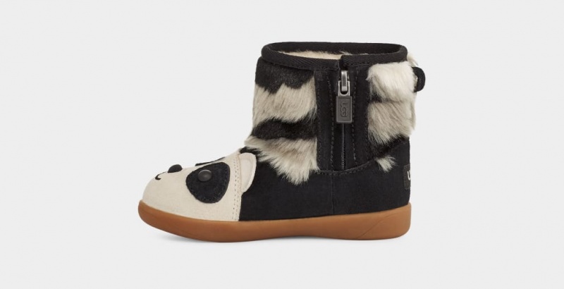 Kozaki Dziecięce Ugg Panda Stuffie Czarne | EUX-014823