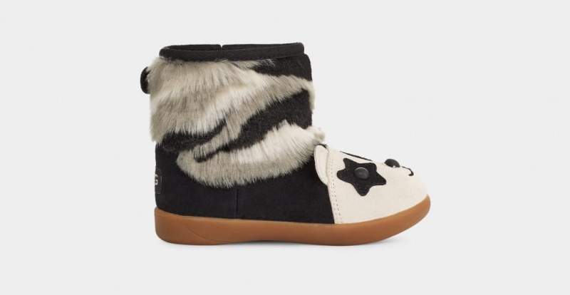 Kozaki Dziecięce Ugg Panda Stuffie Czarne | EUX-014823