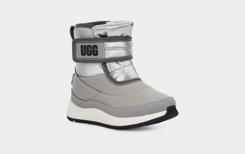 Kozaki Dziecięce Ugg Taney Weather Metallic Srebrne | GBD-041723