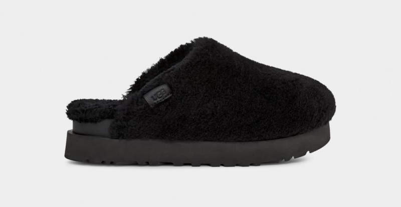 Mokasyny Damskie Ugg Fuzz Sugar Czarne | ZLE-061358