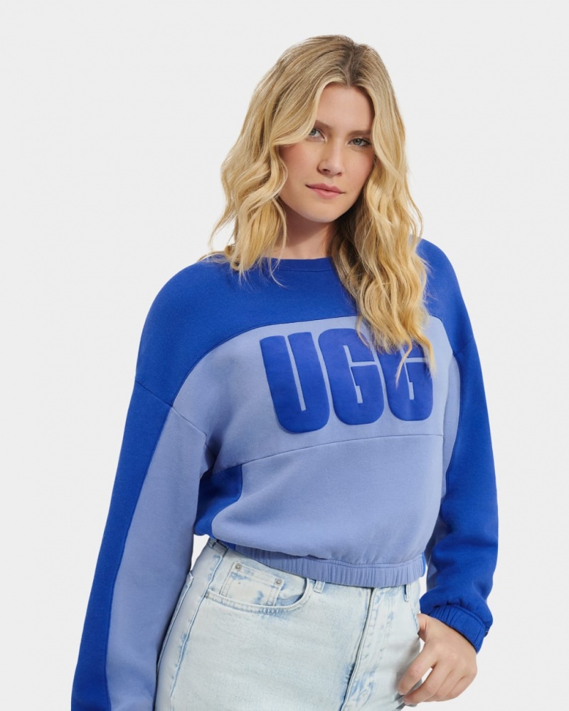 Najfatalniejszy Damskie Ugg Aryia Cropped Pullover Blocked Niebieskie | CTB-926085