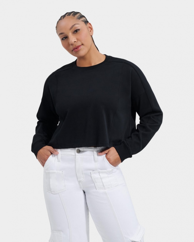 Najfatalniejszy Damskie Ugg Delylah Long Sleeve Crop Czarne | WVF-578426