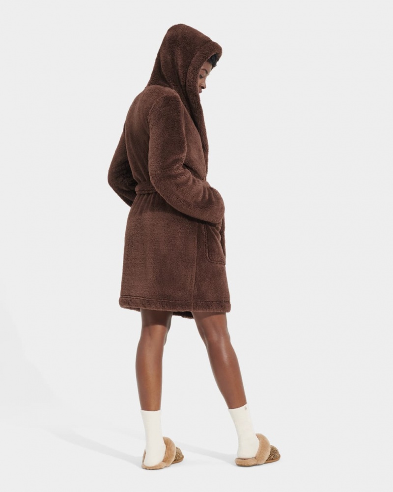 Odzież Na Noc Damskie Ugg Aarti Plush Robe Czekolada | UEV-068591