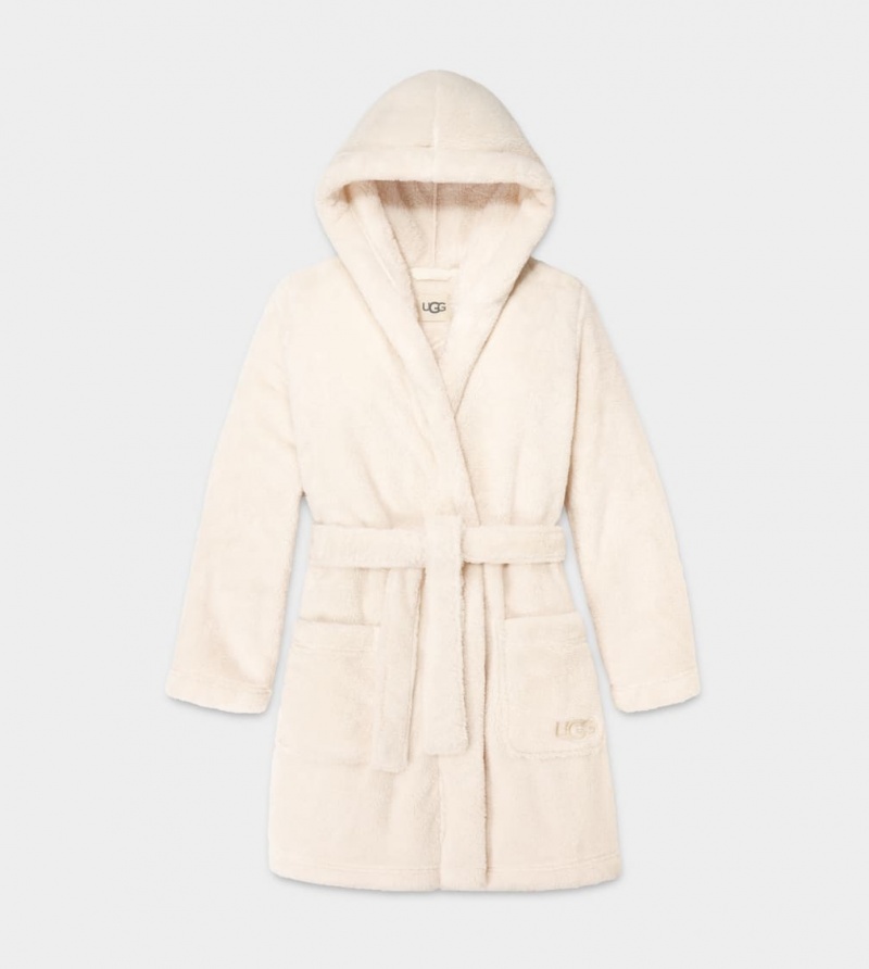 Odzież Na Noc Damskie Ugg Aarti Plush Robe Kremowe | NVE-356907