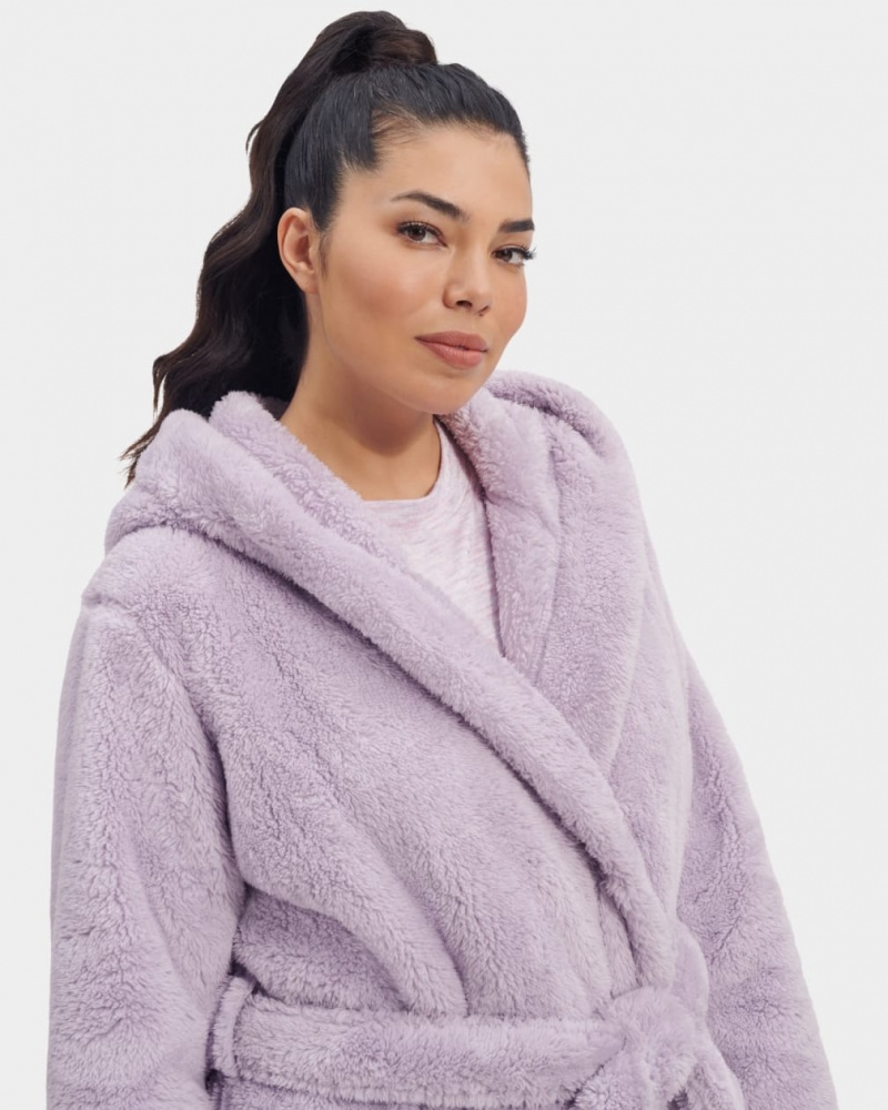 Odzież Na Noc Damskie Ugg Aarti Plush Robe Fioletowe | FSM-815324