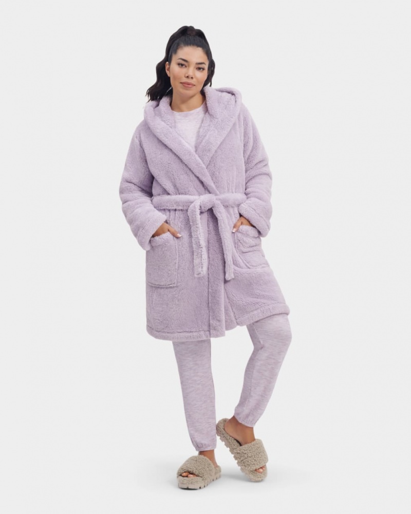 Odzież Na Noc Damskie Ugg Aarti Plush Robe Fioletowe | FSM-815324