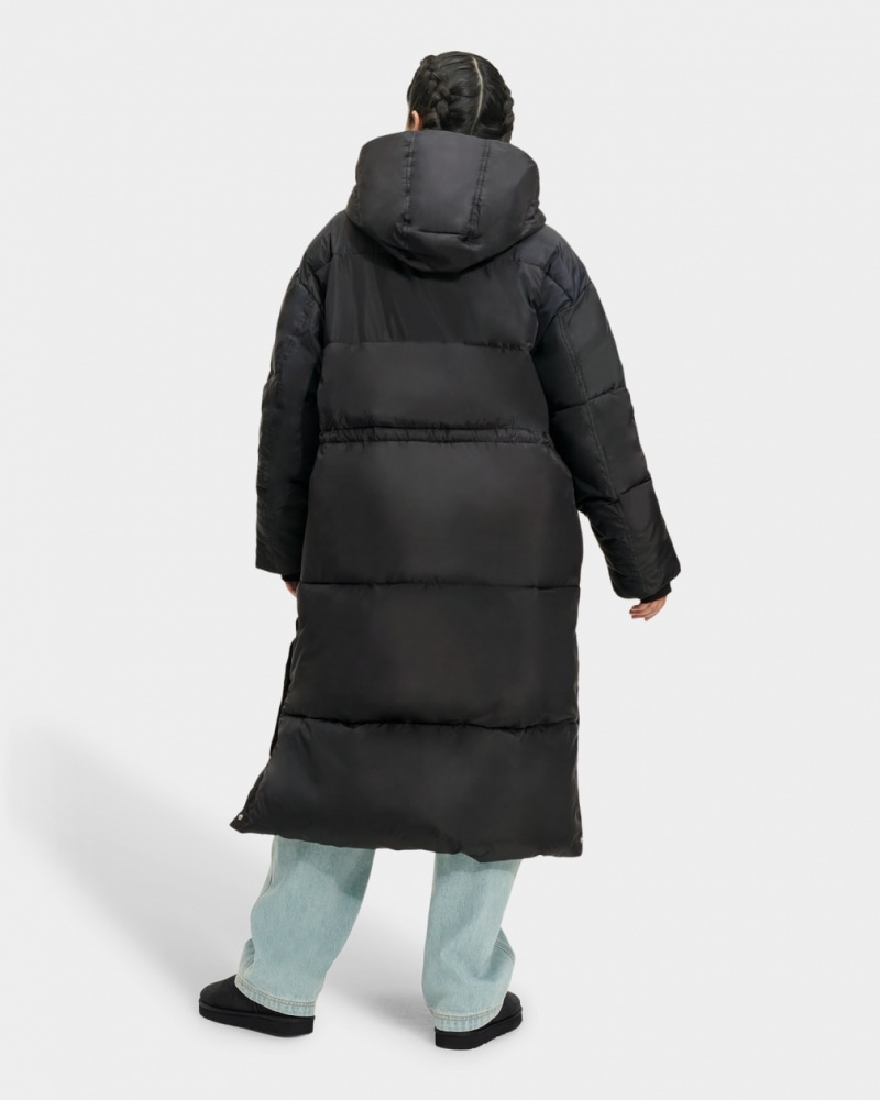 Płaszcze Damskie Ugg Keeley Long Puffer Czarne | RJD-358102