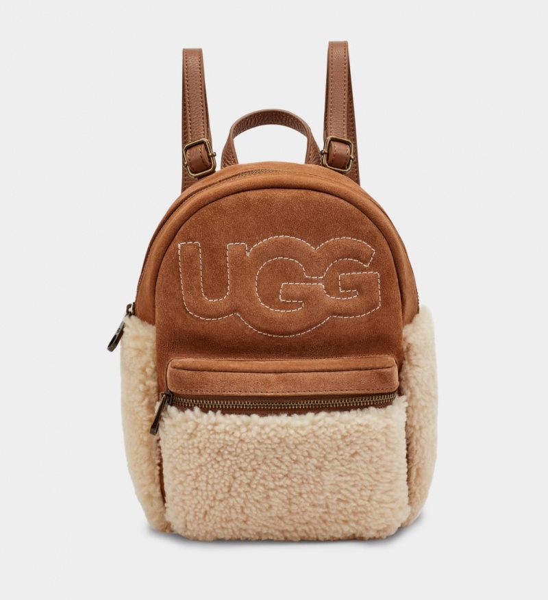 Plecaki Damskie Ugg Dannie II Mini Sheepskin Brązowe | UKW-457319