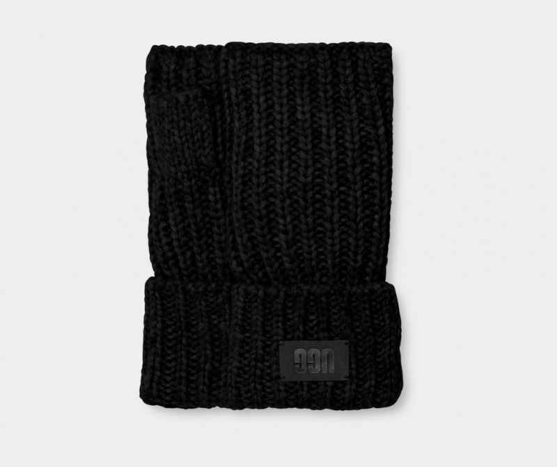 Rękawiczki Damskie Ugg Chunky Fingerless Cuff Czarne | UXJ-120587