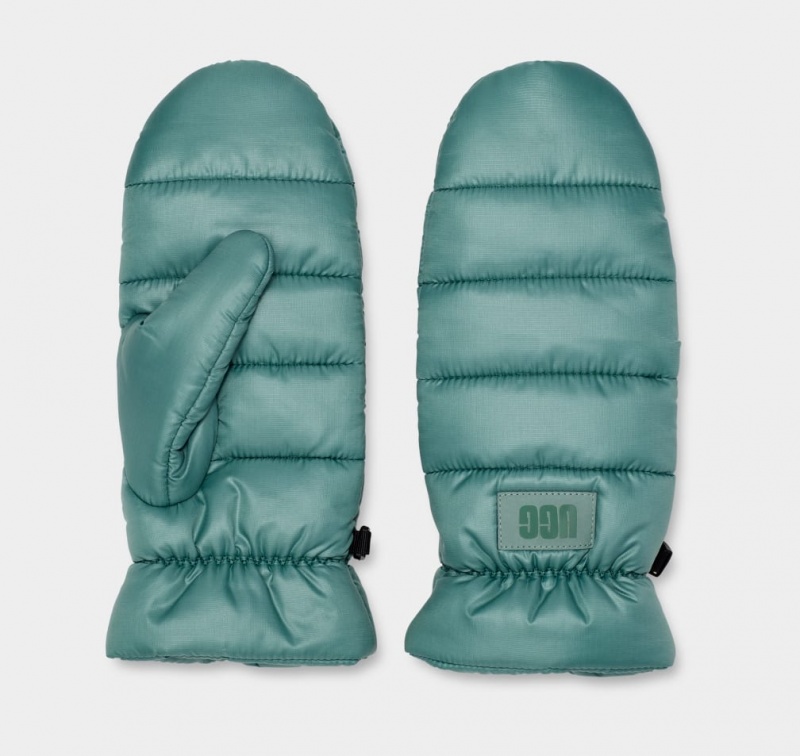 Rękawiczki Damskie Ugg Puff Yeah All Weather Mitten Zielone | DKW-132085