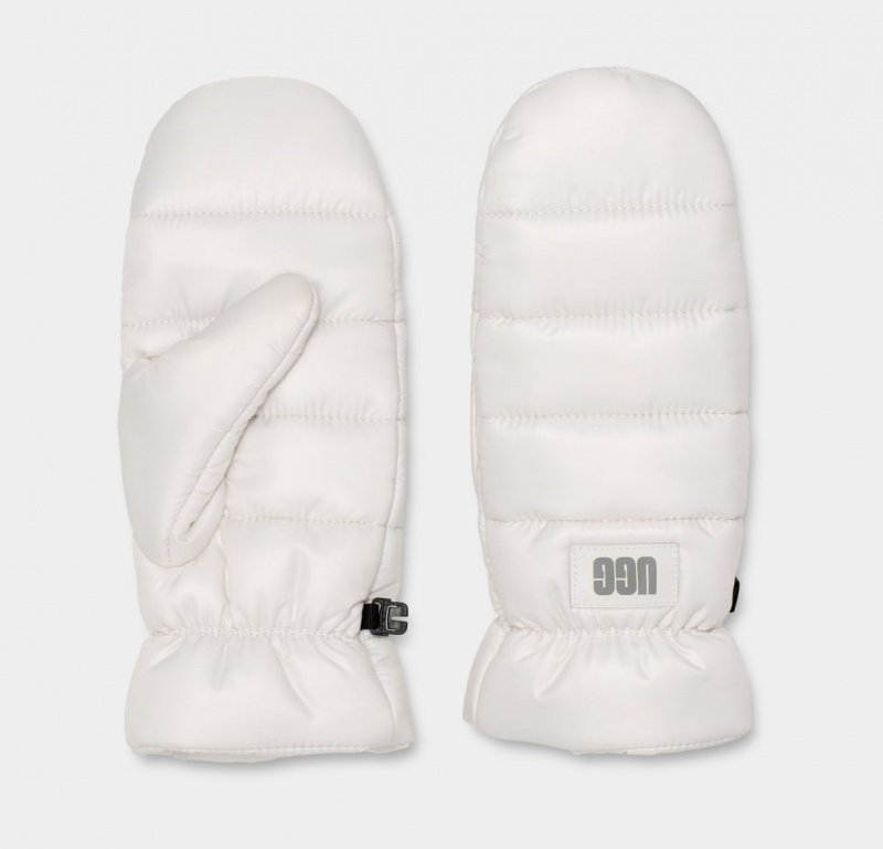 Rękawiczki Damskie Ugg Puff Yeah All Weather Mitten Białe | PSN-125374