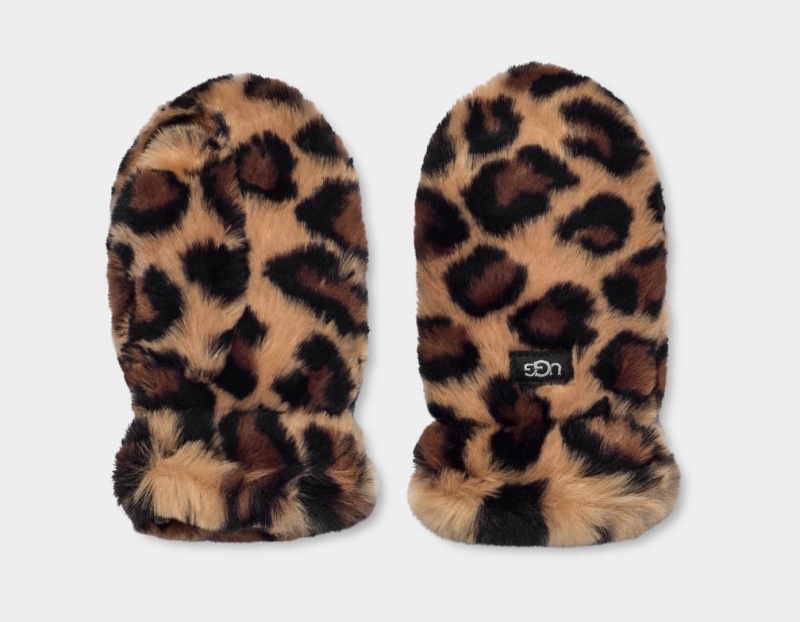 Rękawiczki Dziecięce Ugg Faux Fur Mitten Beżowe | FJO-451963