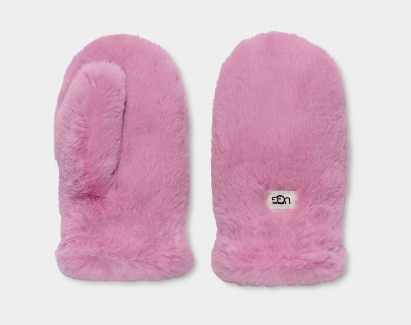 Rękawiczki Dziecięce Ugg Faux Fur Mitten Różowe | QGZ-204931