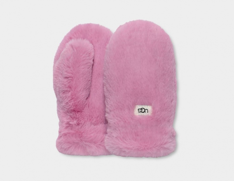 Rękawiczki Dziecięce Ugg Faux Fur Mitten Różowe | QGZ-204931