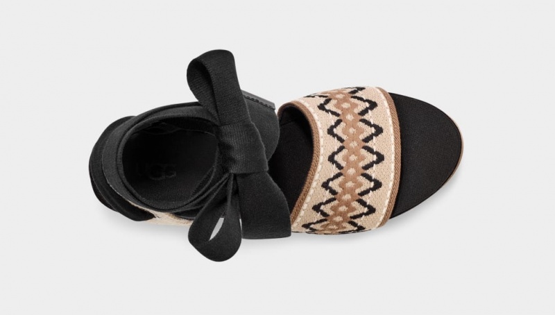 Sandały Damskie Ugg Abbot Wrap Czarne | QYO-389027